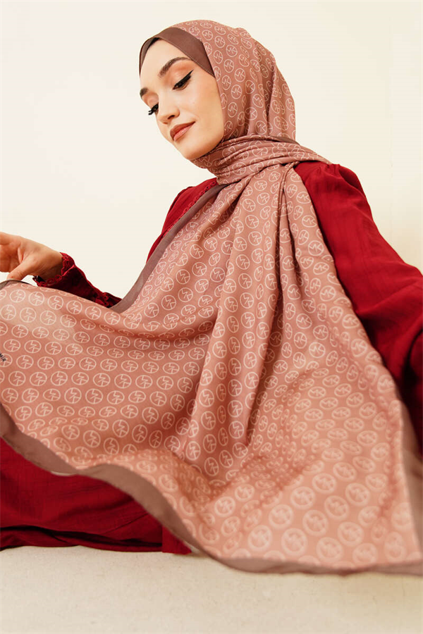 MK Pattern Soft Shawl Camel