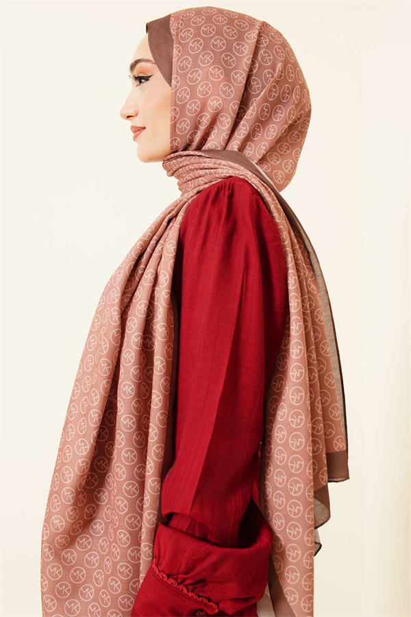 MK Pattern Soft Shawl Camel