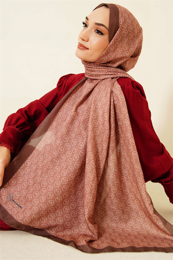 MK Pattern Soft Shawl Camel