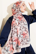 Magnolia Pattern Shawl Beige