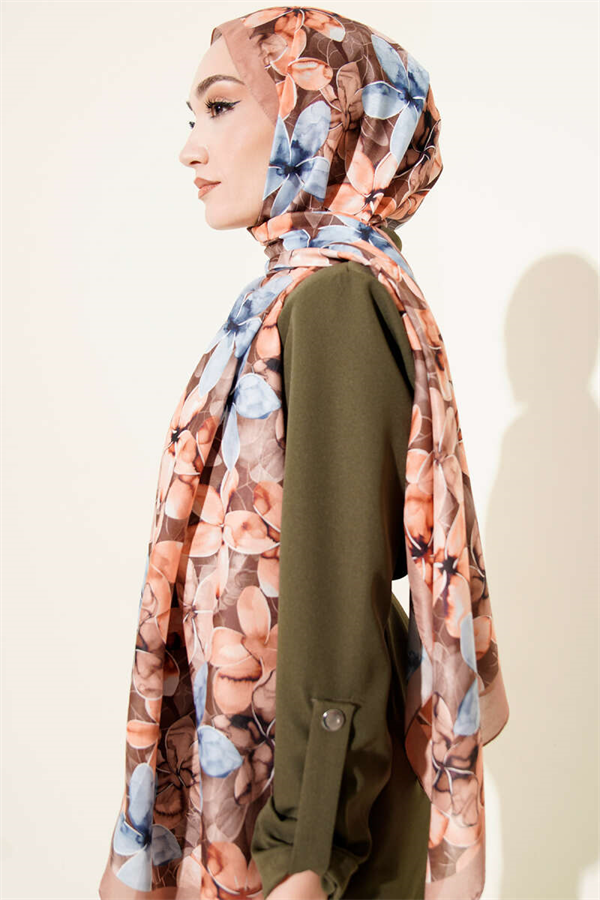 Magnolia Pattern Shawl, Tan