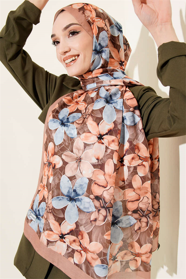 Magnolia Pattern Shawl, Tan