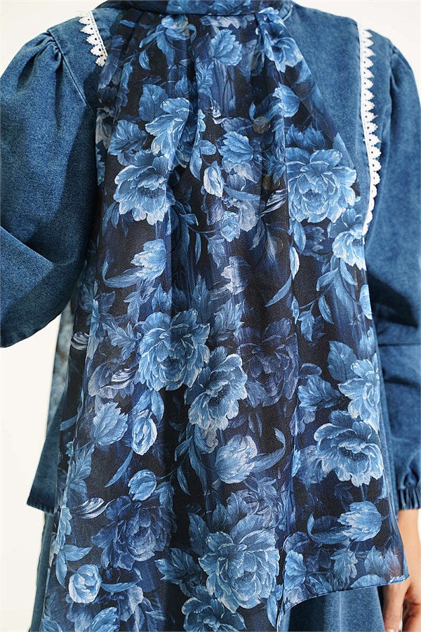Magnolia Series Soft Scarf Navy Blue