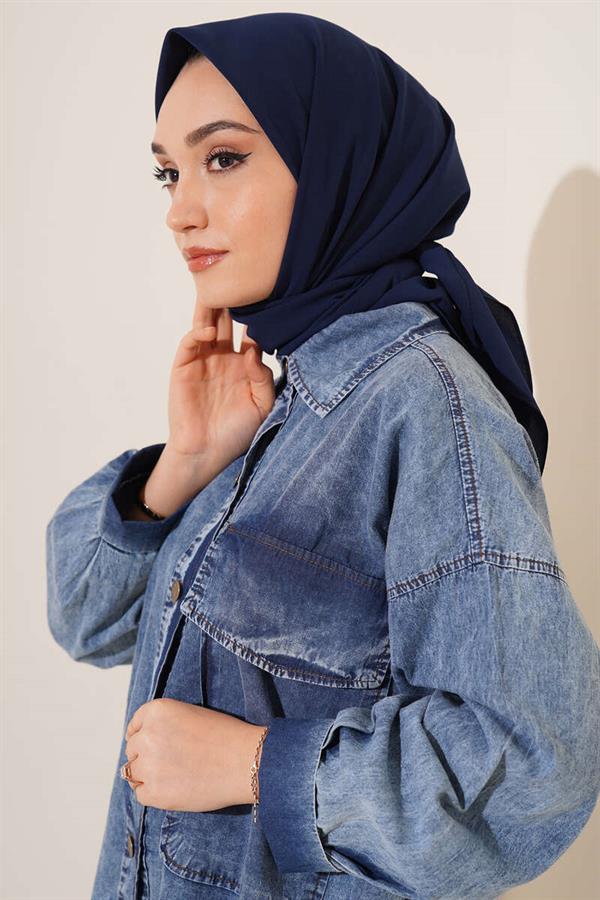 Medina Silk Scarf Navy Blue