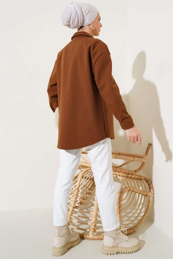 Metal Snap Jacket Tan