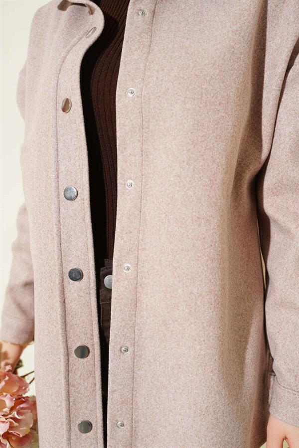 Metal Snap Button Jacket, Mink