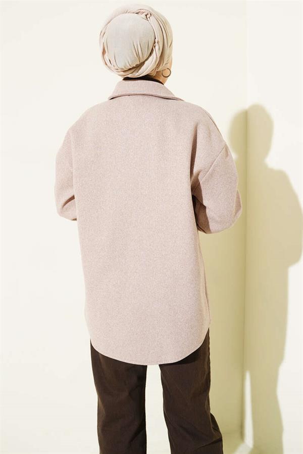 Metal Snap Button Jacket, Mink
