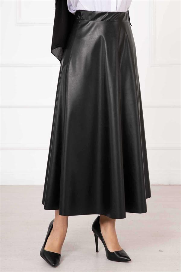 Mevlana Leather Skirt Black
