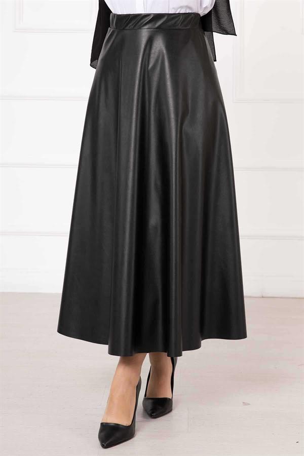 Mevlana Leather Skirt Black