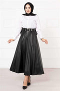Mevlana Leather Skirt Black