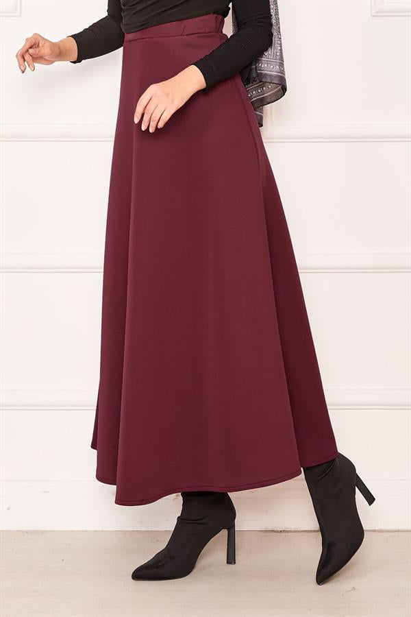 Mevlana Scuba Skirt Burgundy