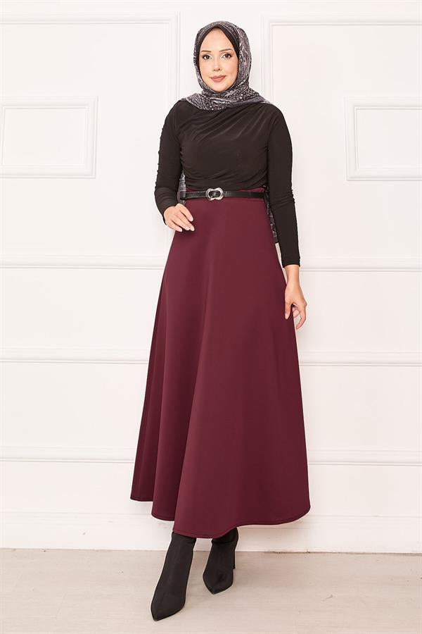 Mevlana Scuba Skirt Burgundy