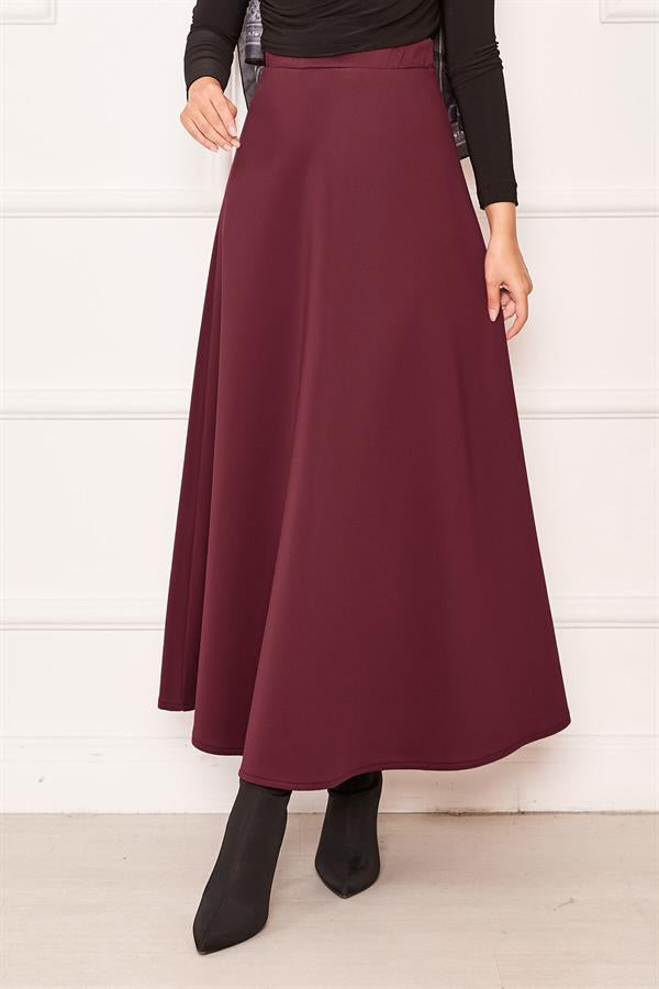 Mevlana Scuba Skirt Burgundy