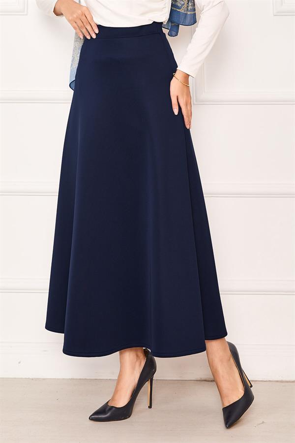 Mevlana Scuba Skirt Navy Blue