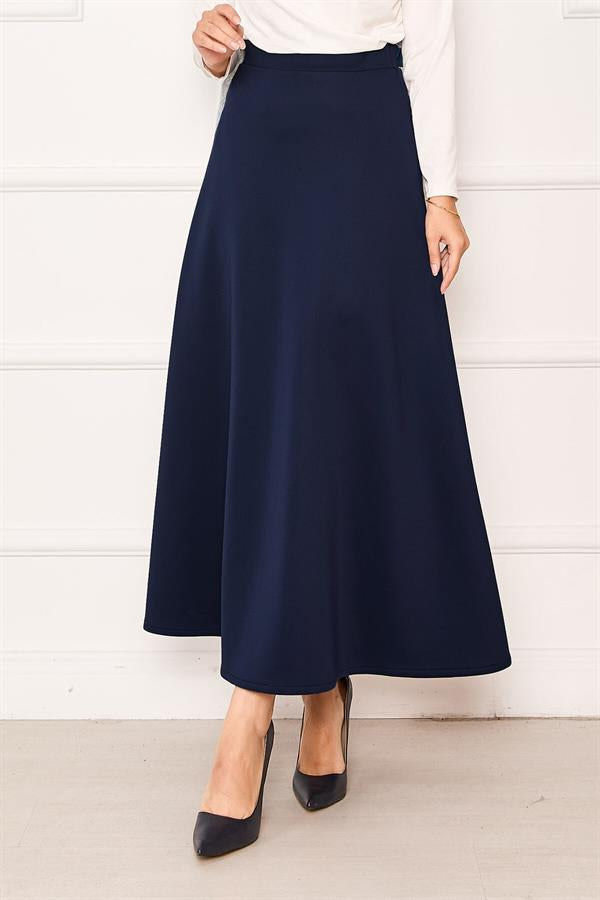 Mevlana Scuba Skirt Navy Blue