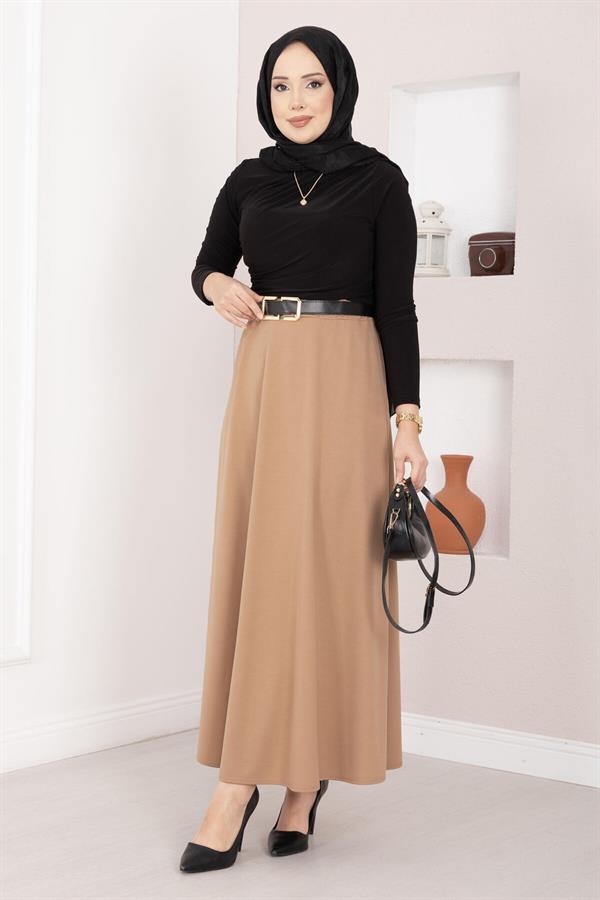 Mevlana Hijab Skirt Camel