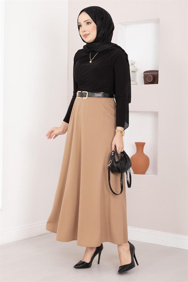 Mevlana Hijab Skirt Camel
