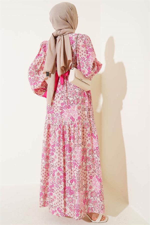 Mini Floral Print Dress Pink