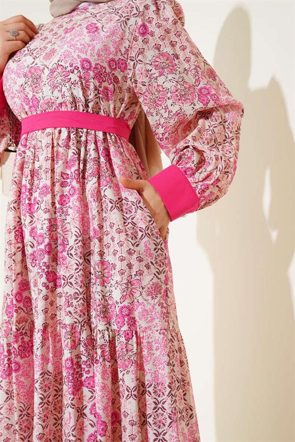 Mini Floral Print Dress Pink
