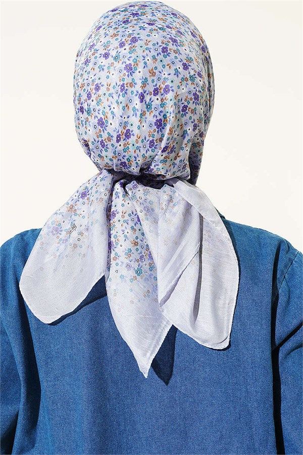Mini Flower Detail Scarf Baby Blue