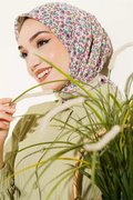 Mini Flower Detail Scarf Beige