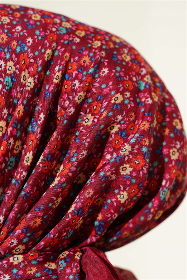 Mini Flower Detail Scarf, Burgundy