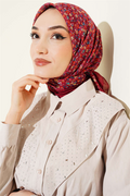 Mini Flower Detail Scarf, Burgundy