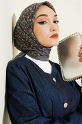 Mini Floral Detail Scarf Grey