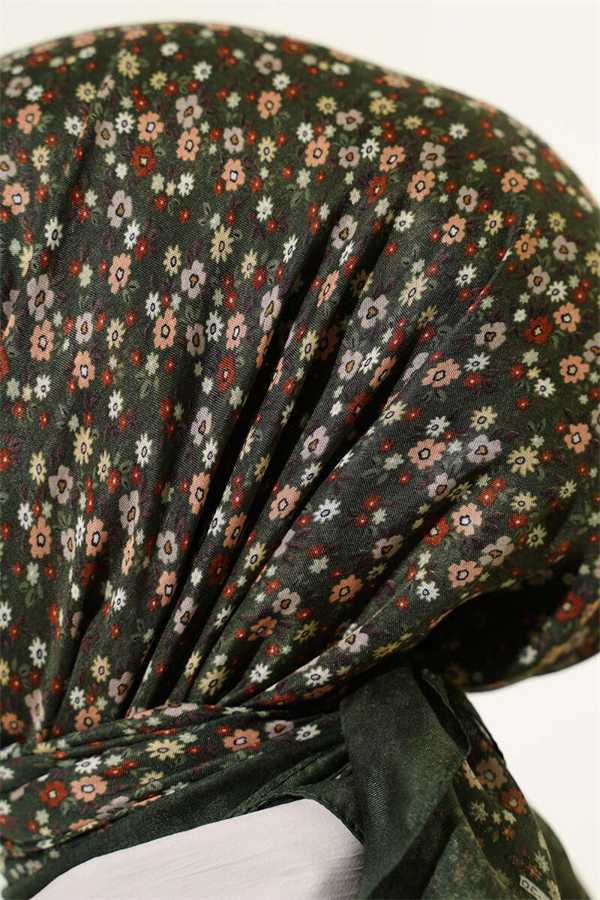Mini Flower Detail Scarf Khaki