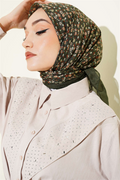 Mini Flower Detail Scarf Khaki