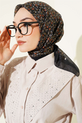 Mini Flower Detail Scarf Black