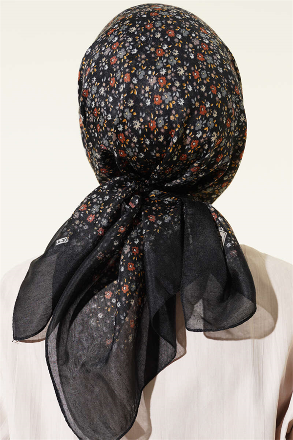 Mini Flower Detail Scarf Black