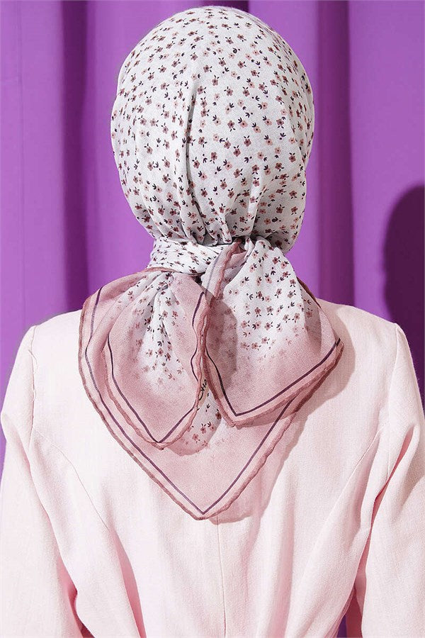 Mini Floral Gradient Scarf Beige