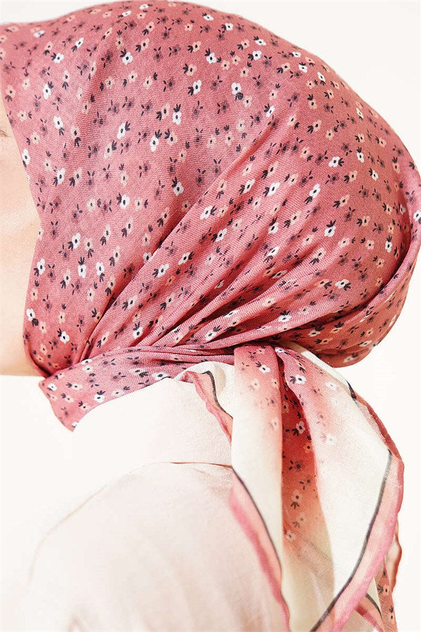 Mini Floral Gradient Scarf, Rose Pink