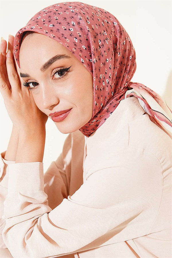 Mini Floral Gradient Scarf, Rose Pink