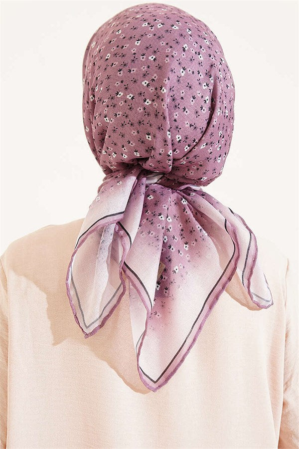 Mini Floral Striped Gradient Scarf, Mink