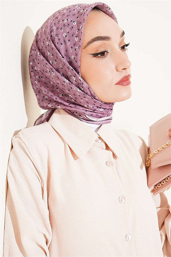 Mini Floral Striped Gradient Scarf, Mink