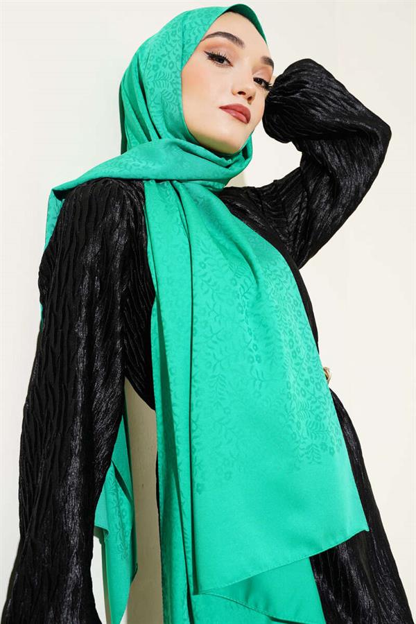 Mini Floral Jacquard Shawl Green -114