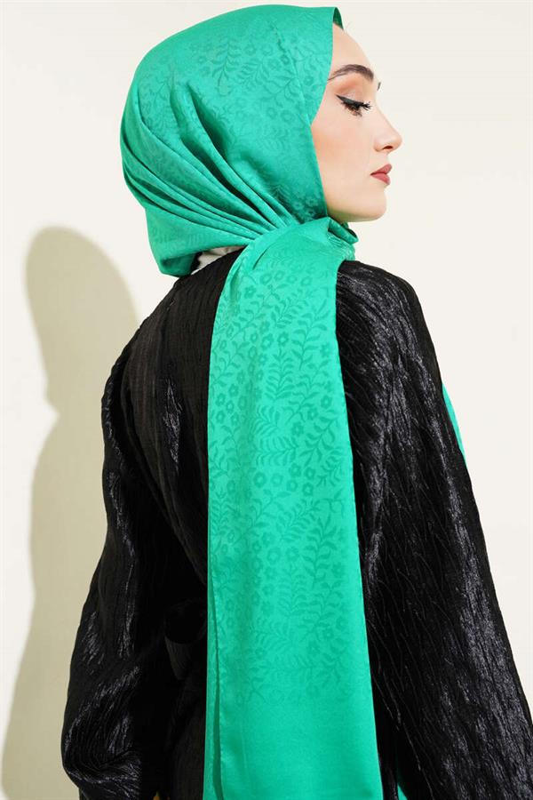 Mini Floral Jacquard Shawl Green -114