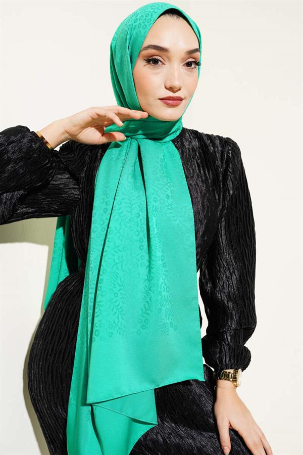 Mini Floral Jacquard Shawl Green -114