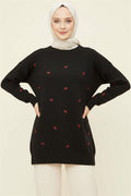 Mini Bow Knitted Tunic, Black