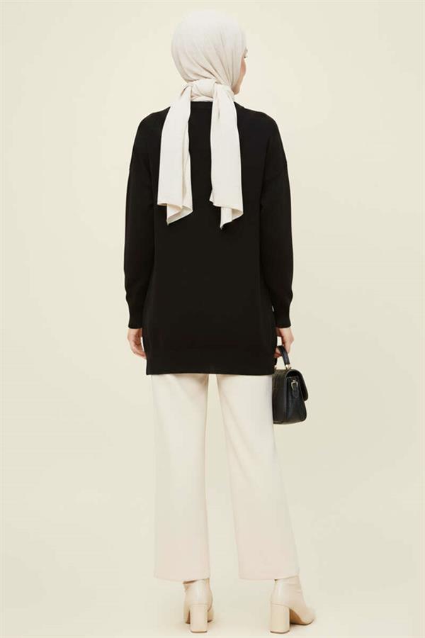 Mini Bow Knitted Tunic, Black