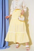 Mini Pompom Detailed Skirt Yellow