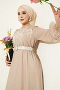 Mini Polka Dot Dress, Beige
