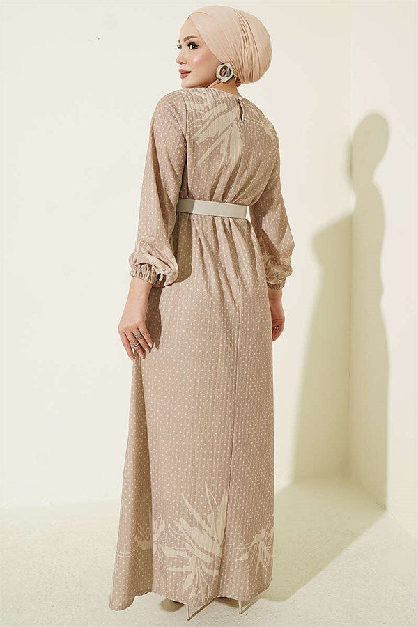 Mini Polka Dot Dress, Beige