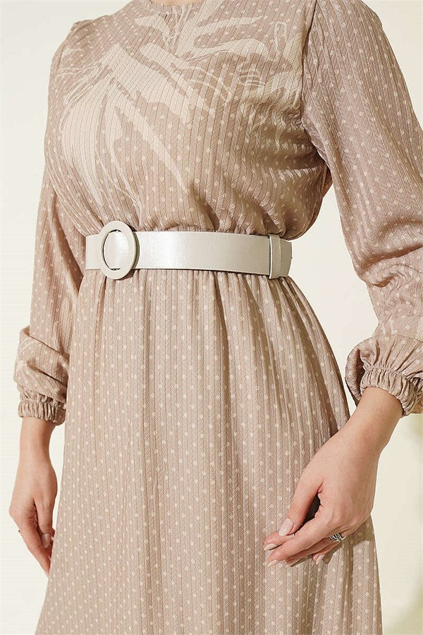Mini Polka Dot Dress, Beige