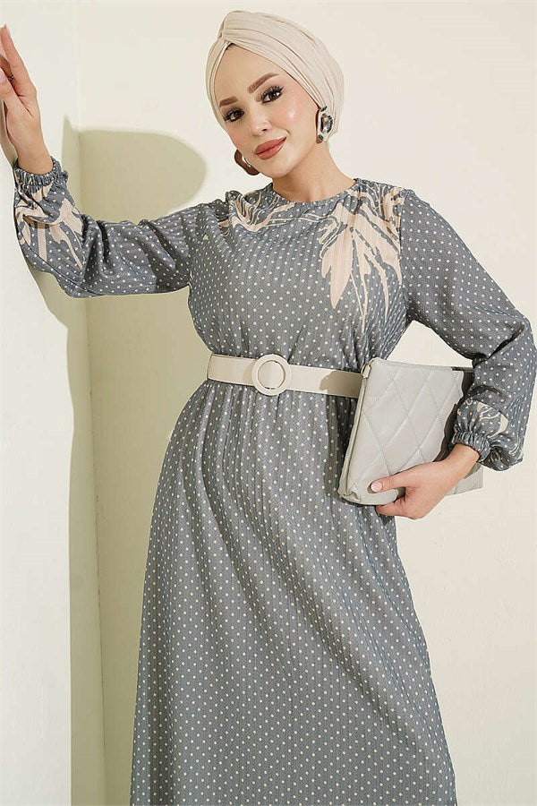Mini Polka Dot Dress, Grey