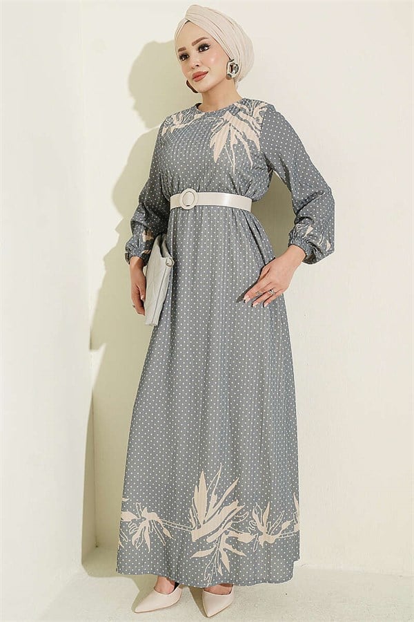 Mini Polka Dot Dress, Grey