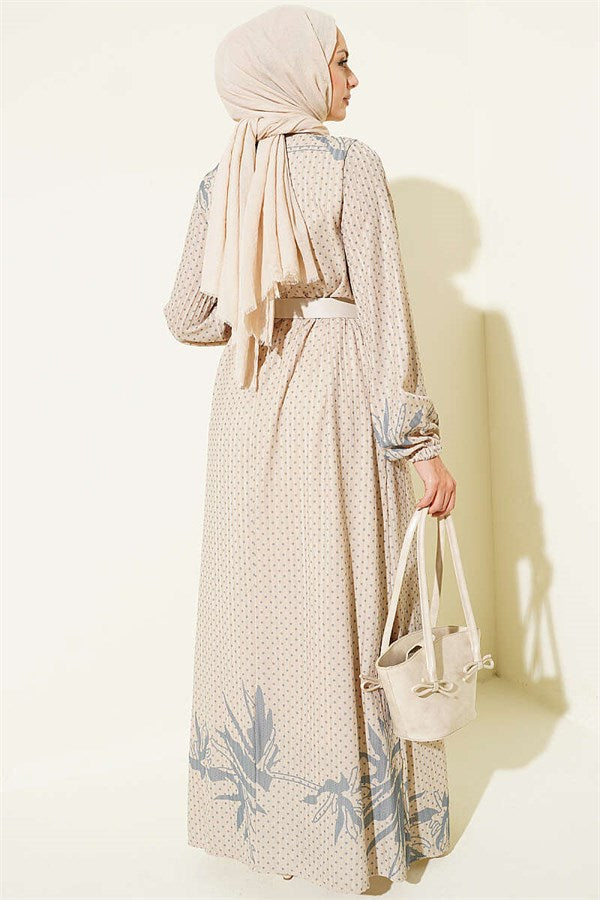 Mini Polka Dot Dress, Sand Beige