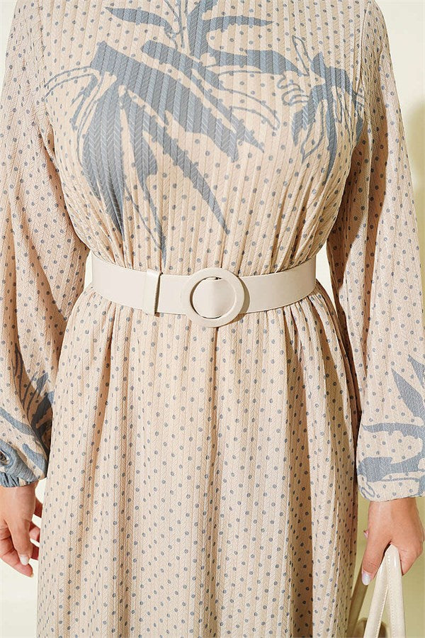Mini Polka Dot Dress, Sand Beige